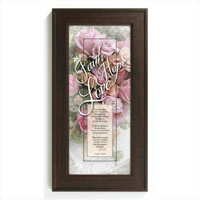Faith Hope And Love Black 8 x 10 Beaded Board Table Top and Wall Photo Frame
